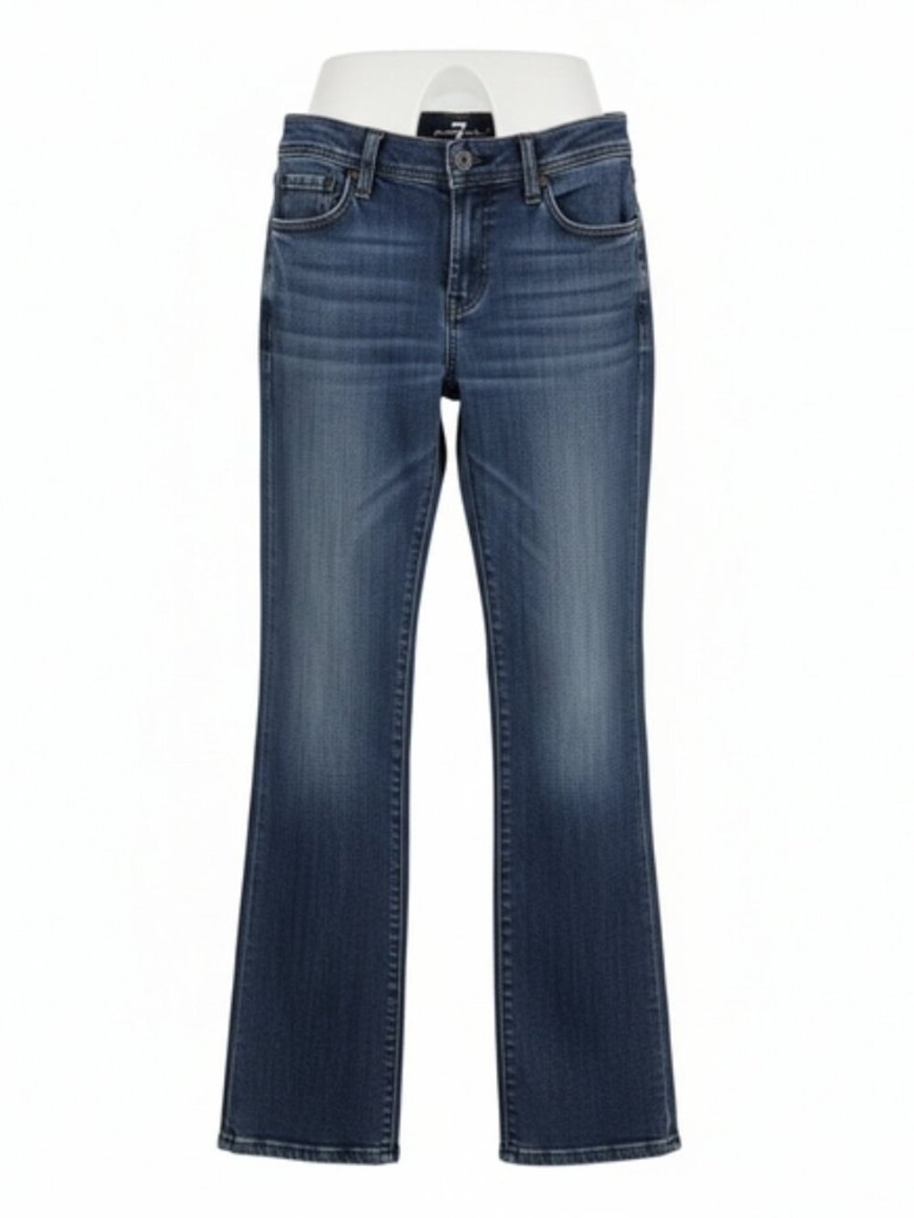 7 For All Mankind Rocker SZ 28 Bootcut Leg Med Wash Blue Denim Jeans Low Rise